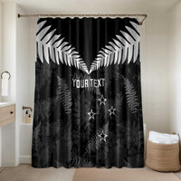 Custom New Zealand Silver Fern Football Bathroom Set Go Aotearoa Grunge Black - Polynesian Pride
