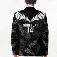 Custom New Zealand Silver Fern Football Blazer Go Aotearoa Grunge Black - Polynesian Pride