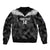 Custom New Zealand Silver Fern Football Bomber Jacket Go Aotearoa Grunge Black - Polynesian Pride