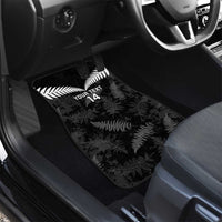 Custom New Zealand Silver Fern Football Car Mats Go Aotearoa Grunge Black - Polynesian Pride