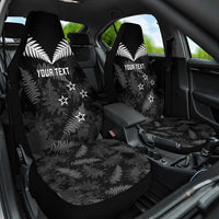 Custom New Zealand Silver Fern Football Car Seat Cover Go Aotearoa Grunge Black - Polynesian Pride