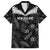 Custom New Zealand Silver Fern Football Family Matching Tank Maxi Dress and Hawaiian Shirt Go Aotearoa Grunge Black - Polynesian Pride