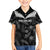 Custom New Zealand Silver Fern Football Family Matching Tank Maxi Dress and Hawaiian Shirt Go Aotearoa Grunge Black - Polynesian Pride