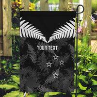 Custom New Zealand Silver Fern Football Garden Flag Go Aotearoa Grunge Black - Polynesian Pride