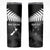 Custom New Zealand Silver Fern Football Skinny Tumbler Go Aotearoa Grunge Black - Polynesian Pride