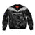 Custom New Zealand Silver Fern Football Sleeve Zip Bomber Jacket Go Aotearoa Grunge Black - Polynesian Pride