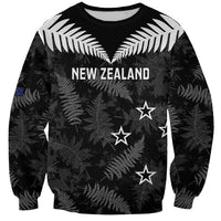 Custom New Zealand Silver Fern Football Sweatshirt Go Aotearoa Grunge Black - Polynesian Pride