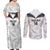 Custom New Zealand Silver Fern Football Couples Matching Off Shoulder Maxi Dress and Long Sleeve Button Shirt Go Aotearoa Grunge White - Polynesian Pride