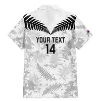 Custom New Zealand Silver Fern Football Family Matching Mermaid Dress and Hawaiian Shirt Go Aotearoa Grunge White - Polynesian Pride