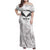 Custom New Zealand Silver Fern Football Family Matching Off Shoulder Maxi Dress and Hawaiian Shirt Go Aotearoa Grunge White - Polynesian Pride