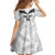 Custom New Zealand Silver Fern Football Family Matching Off Shoulder Short Dress and Hawaiian Shirt Go Aotearoa Grunge White - Polynesian Pride