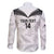Custom New Zealand Silver Fern Football Family Matching Off Shoulder Short Dress and Hawaiian Shirt Go Aotearoa Grunge White - Polynesian Pride