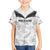 Custom New Zealand Silver Fern Football Family Matching Off Shoulder Short Dress and Hawaiian Shirt Go Aotearoa Grunge White - Polynesian Pride