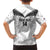 Custom New Zealand Silver Fern Football Family Matching Short Sleeve Bodycon Dress and Hawaiian Shirt Go Aotearoa Grunge White - Polynesian Pride