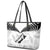 Custom New Zealand Silver Fern Football Leather Tote Bag Go Aotearoa Grunge White - Polynesian Pride