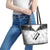 Custom New Zealand Silver Fern Football Leather Tote Bag Go Aotearoa Grunge White - Polynesian Pride