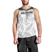 Custom New Zealand Silver Fern Football Men Tank Top Go Aotearoa Grunge White - Polynesian Pride
