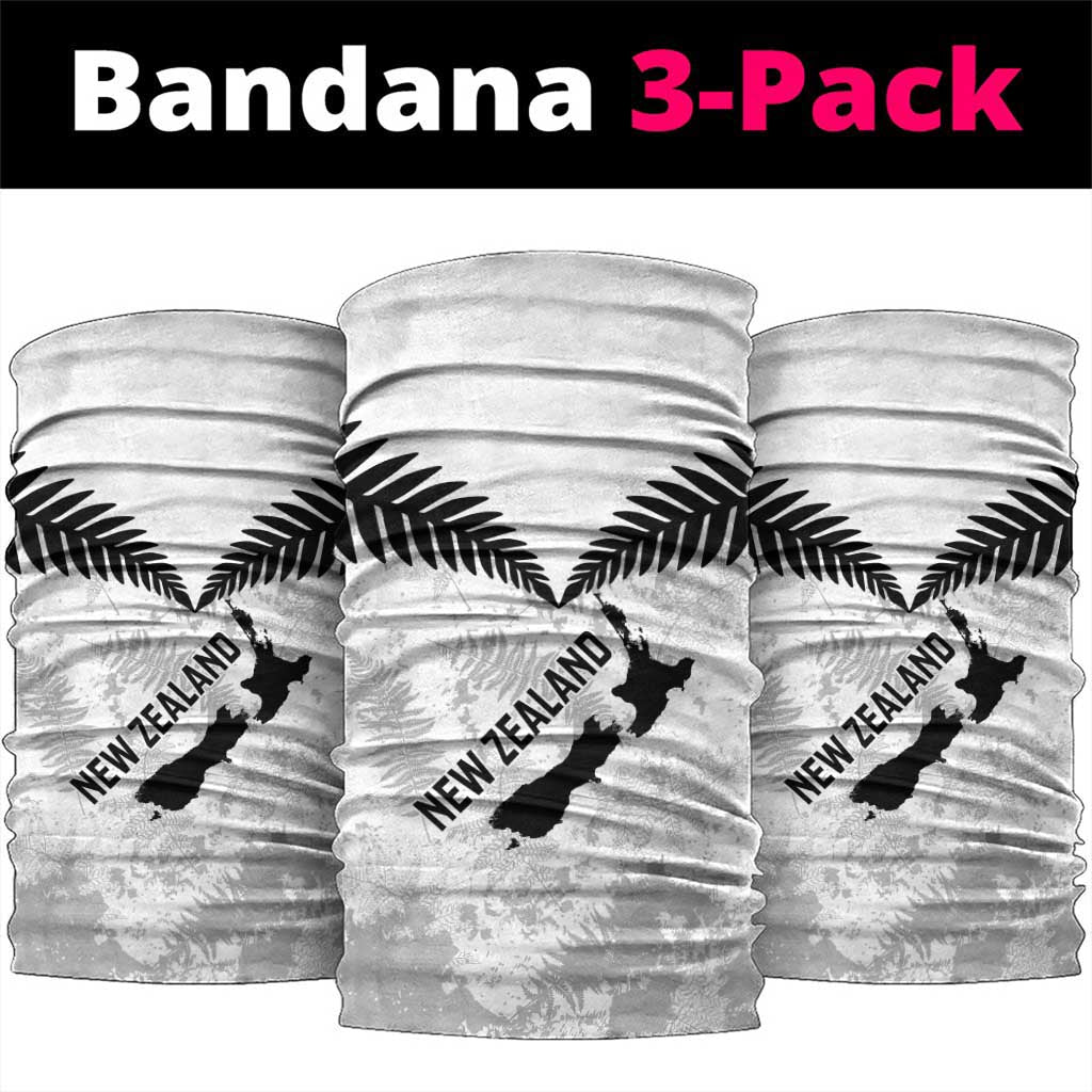 Custom New Zealand Silver Fern Football Neck Gaiter Go Aotearoa Grunge White - Polynesian Pride