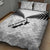 Custom New Zealand Silver Fern Football Quilt Bed Set Go Aotearoa Grunge White - Polynesian Pride