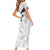 Custom New Zealand Silver Fern Football Short Sleeve Bodycon Dress Go Aotearoa Grunge White - Polynesian Pride