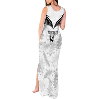 Custom New Zealand Silver Fern Football Tank Maxi Dress Go Aotearoa Grunge White - Polynesian Pride