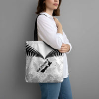 Custom New Zealand Silver Fern Football Tote Bag Go Aotearoa Grunge White - Polynesian Pride