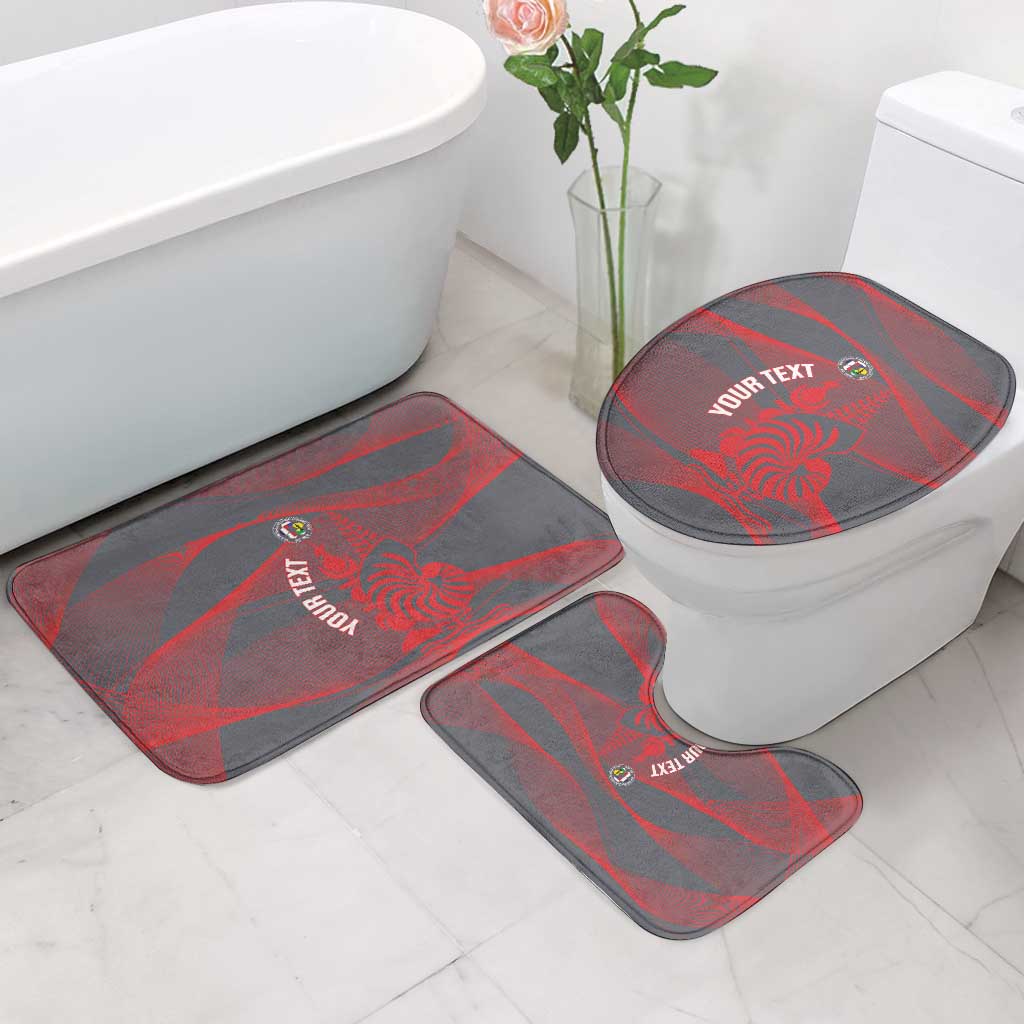 Custom New Caledonia Football Bathroom Set Allez Les Cagous Grey Version - Polynesian Pride