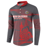 Custom New Caledonia Football Button Sweatshirt Allez Les Cagous Grey Version - Polynesian Pride