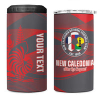 Custom New Caledonia Football 4 in 1 Can Cooler Tumbler Allez Les Cagous Grey Version - Polynesian Pride