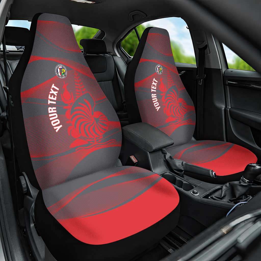 Custom New Caledonia Football Car Seat Cover Allez Les Cagous Grey Version - Polynesian Pride