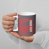 Custom New Caledonia Football Ceramic Mug Allez Les Cagous Grey Version - Polynesian Pride