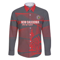Custom New Caledonia Football Family Matching Long Sleeve Bodycon Dress and Hawaiian Shirt Allez Les Cagous Grey Version - Polynesian Pride