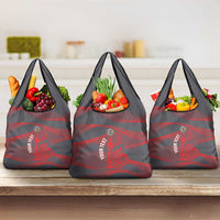 Custom New Caledonia Football Grocery Bag Allez Les Cagous Grey Version - Polynesian Pride