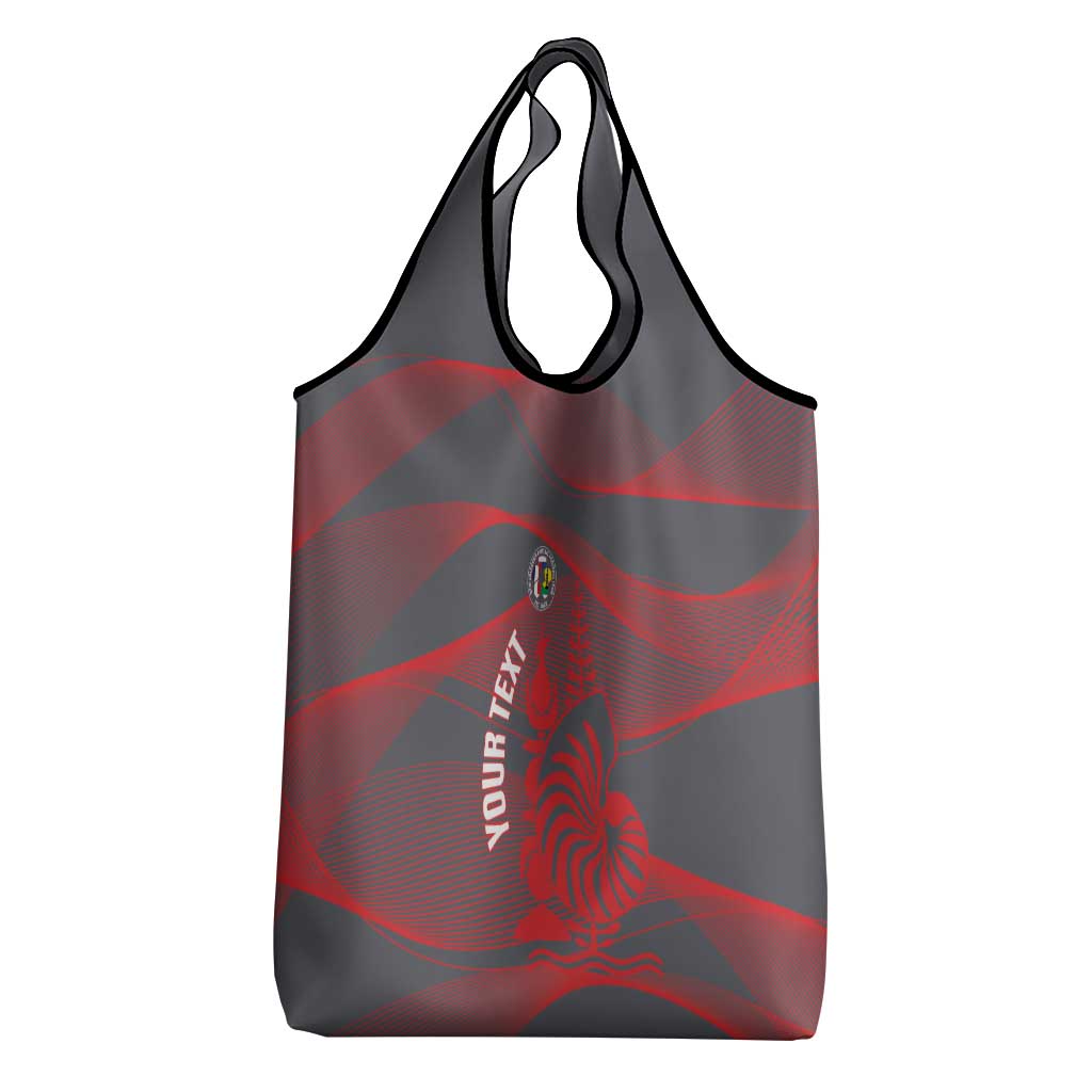 Custom New Caledonia Football Grocery Bag Allez Les Cagous Grey Version - Polynesian Pride
