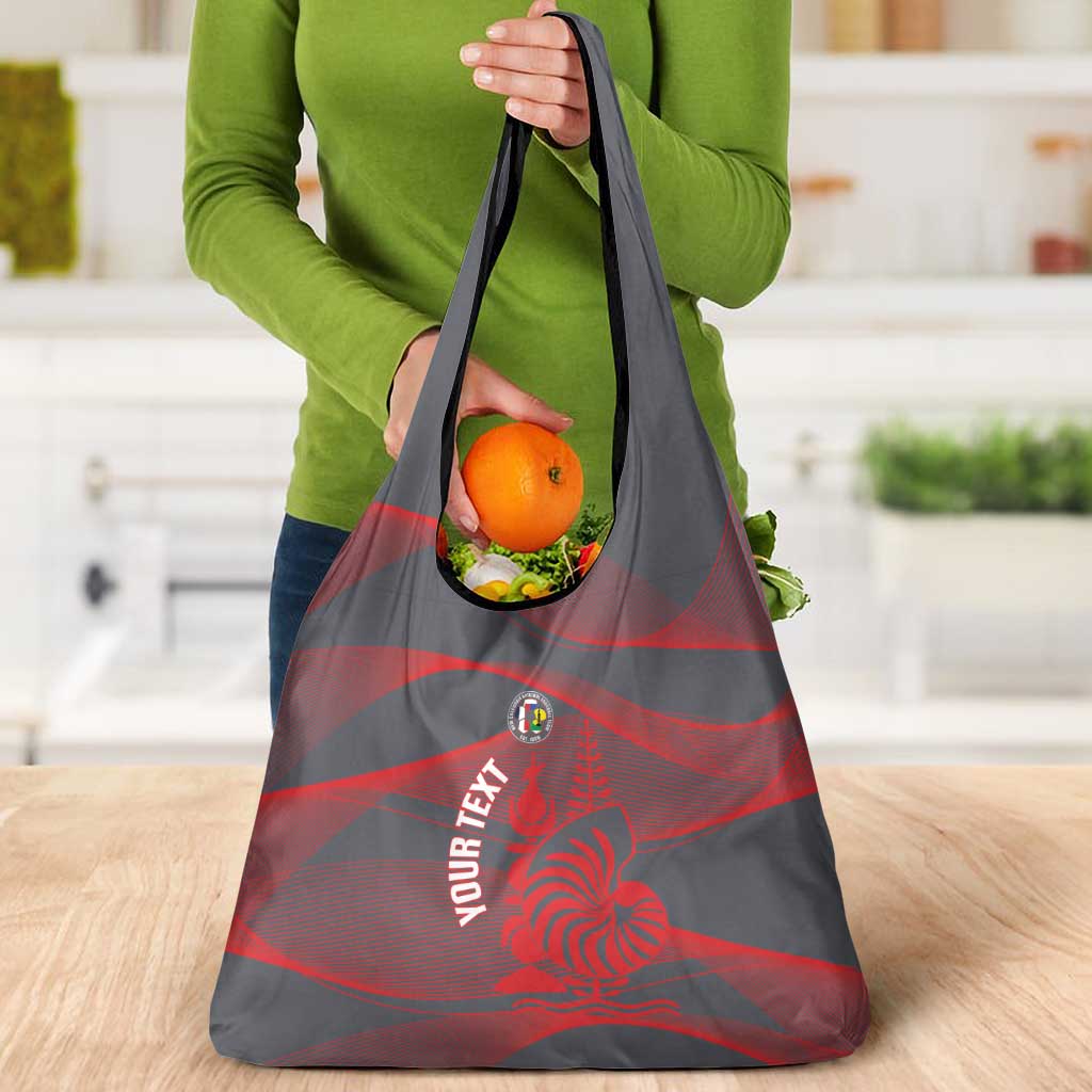 Custom New Caledonia Football Grocery Bag Allez Les Cagous Grey Version - Polynesian Pride