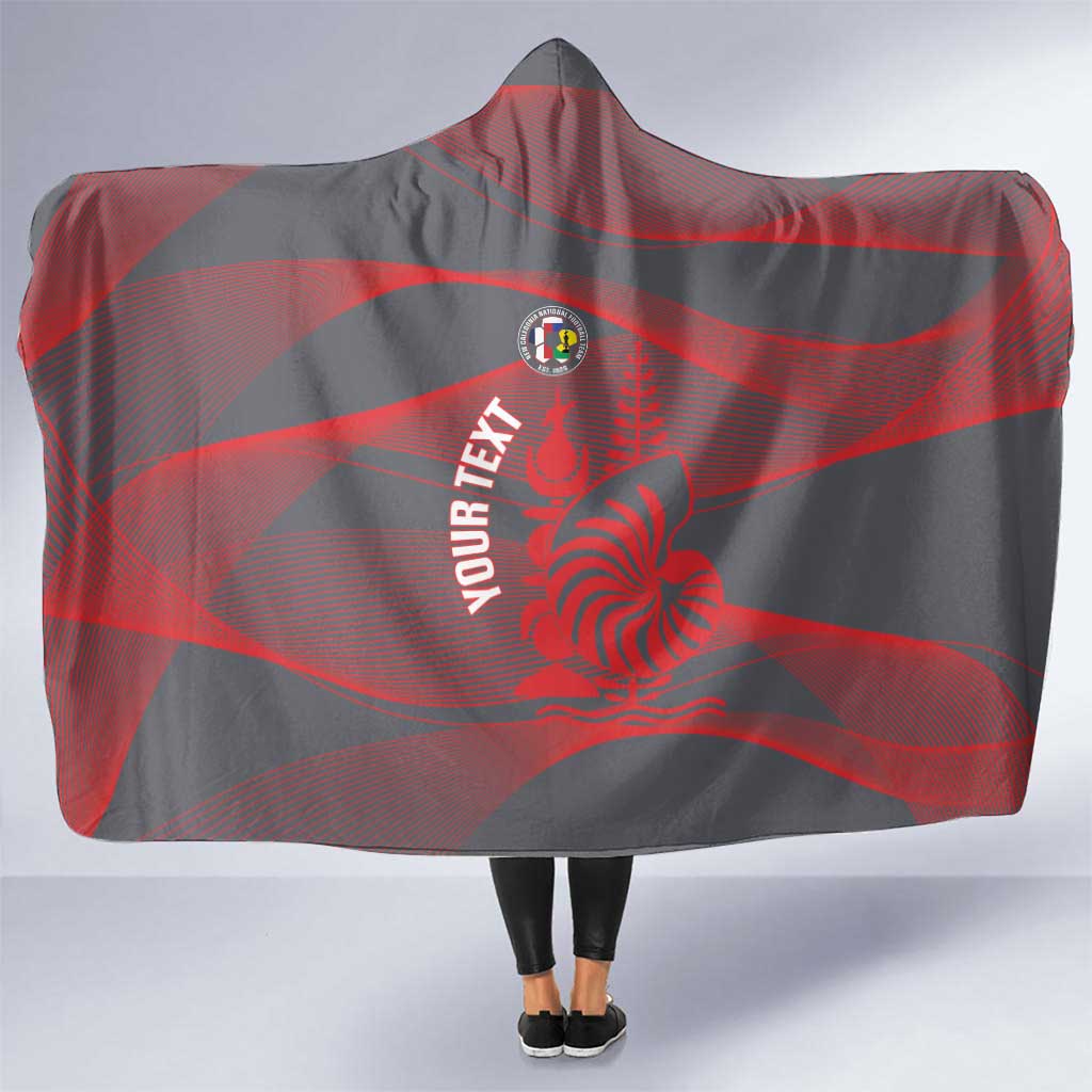 Custom New Caledonia Football Hooded Blanket Allez Les Cagous Grey Version - Polynesian Pride