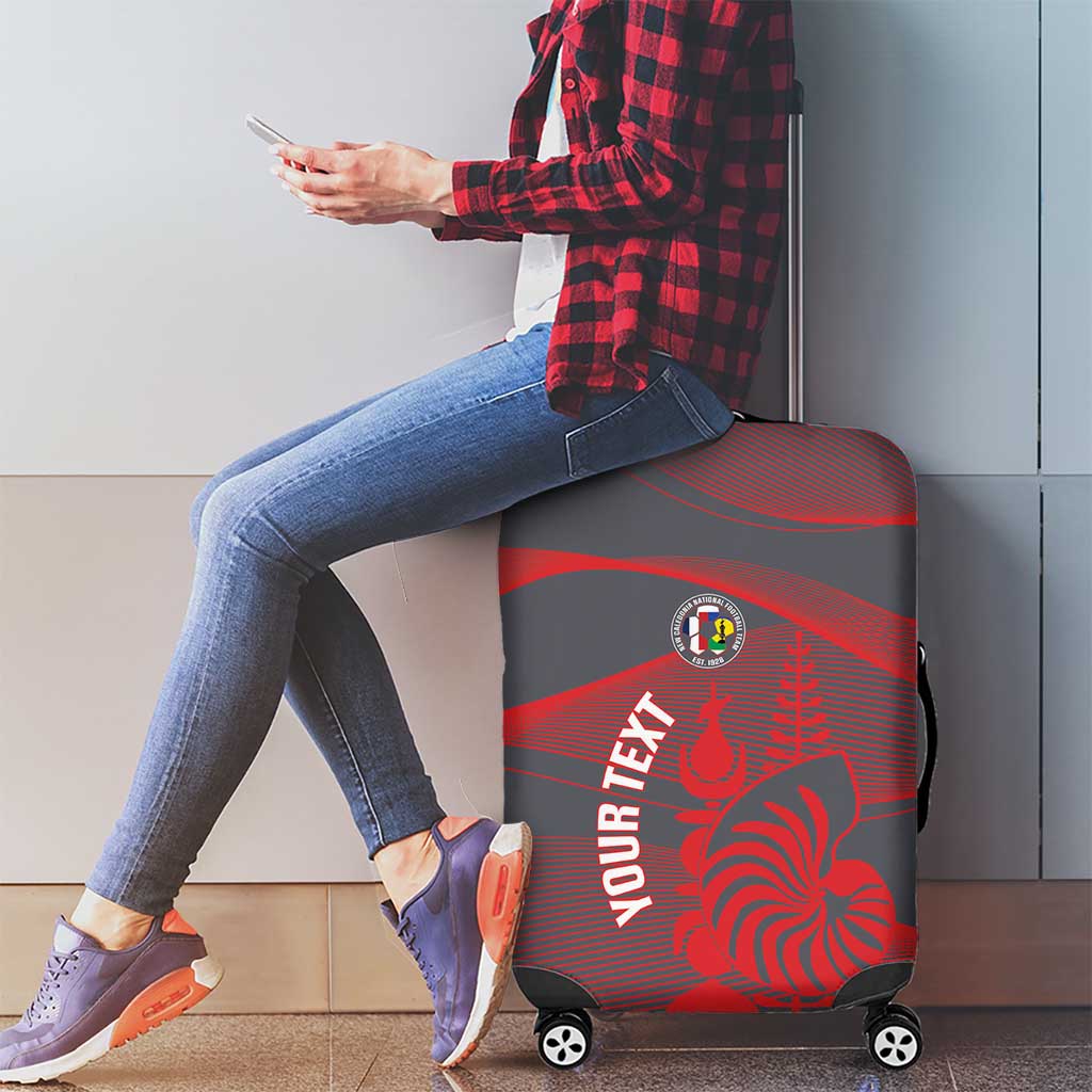 Custom New Caledonia Football Luggage Cover Allez Les Cagous Grey Version - Polynesian Pride