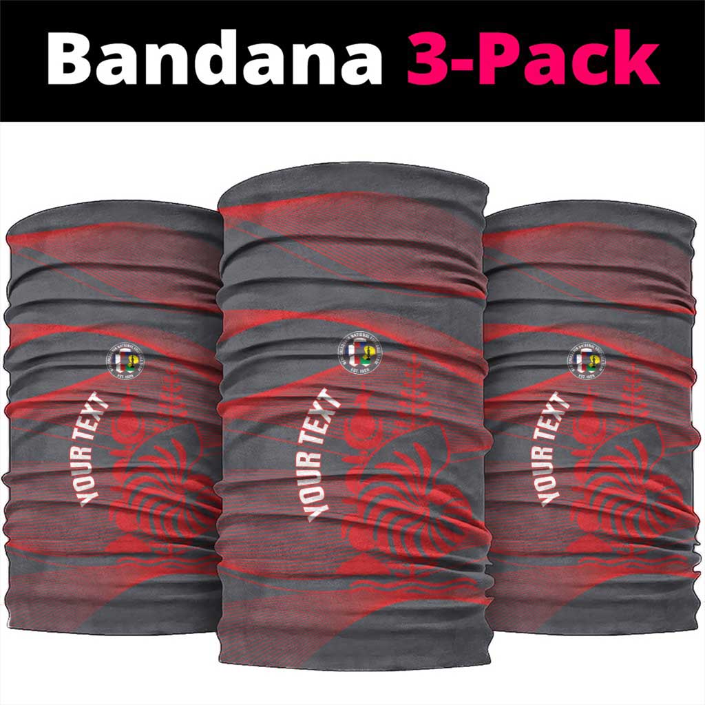 Custom New Caledonia Football Neck Gaiter Allez Les Cagous Grey Version - Polynesian Pride