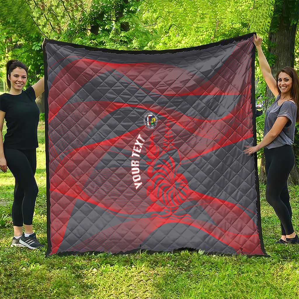 Custom New Caledonia Football Quilt Allez Les Cagous Grey Version - Polynesian Pride