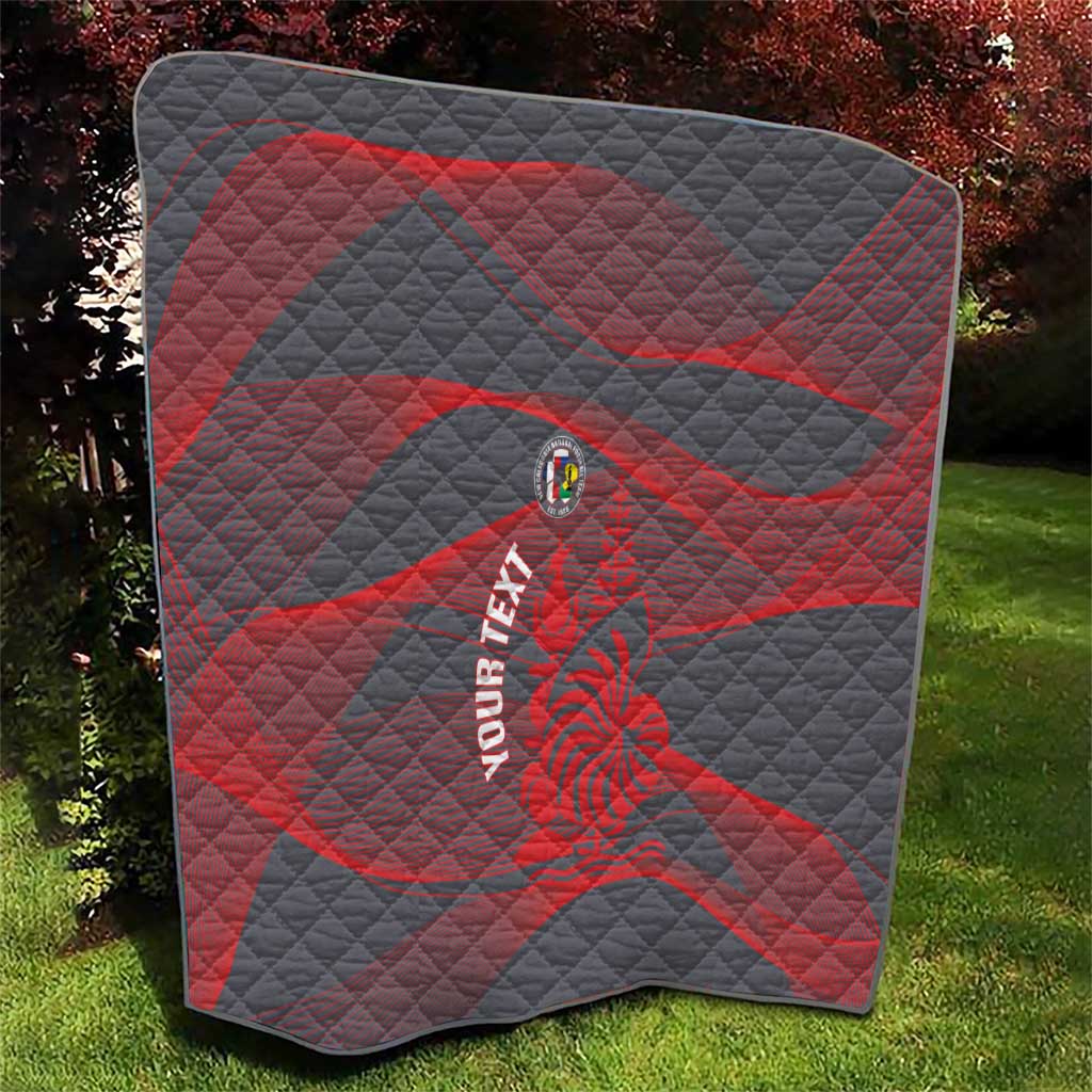 Custom New Caledonia Football Quilt Allez Les Cagous Grey Version - Polynesian Pride