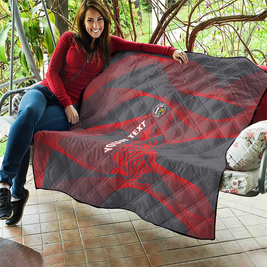 Custom New Caledonia Football Quilt Allez Les Cagous Grey Version - Polynesian Pride