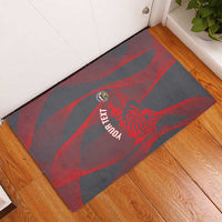 Custom New Caledonia Football Rubber Doormat Allez Les Cagous Grey Version - Polynesian Pride