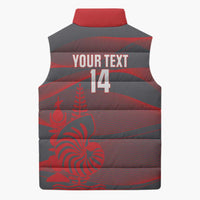 Custom New Caledonia Football Sleeveless Puffer Jacket Allez Les Cagous Grey Version - Polynesian Pride