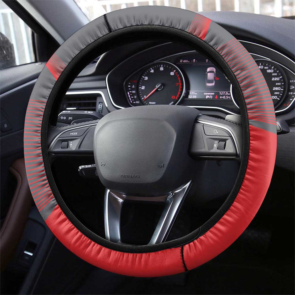 New Caledonia Football Steering Wheel Cover Allez Les Cagous Grey Version - Polynesian Pride
