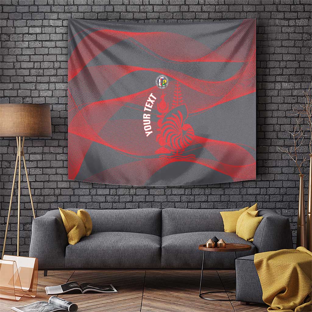 Custom New Caledonia Football Tapestry Allez Les Cagous Grey Version - Polynesian Pride