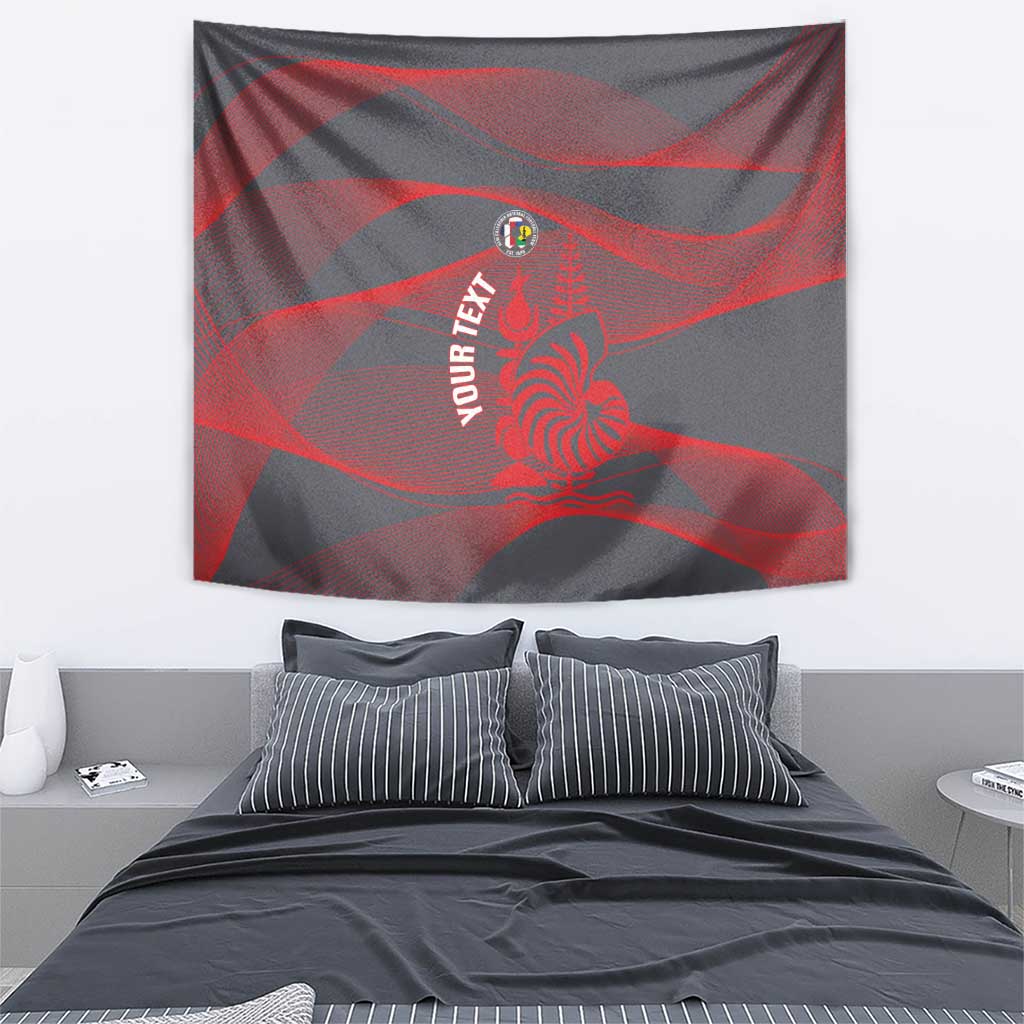 Custom New Caledonia Football Tapestry Allez Les Cagous Grey Version - Polynesian Pride