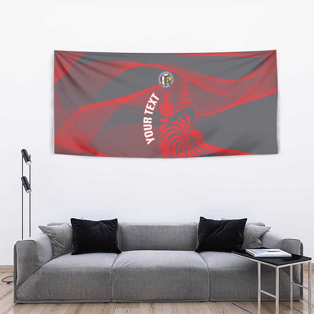 Custom New Caledonia Football Tapestry Allez Les Cagous Grey Version - Polynesian Pride