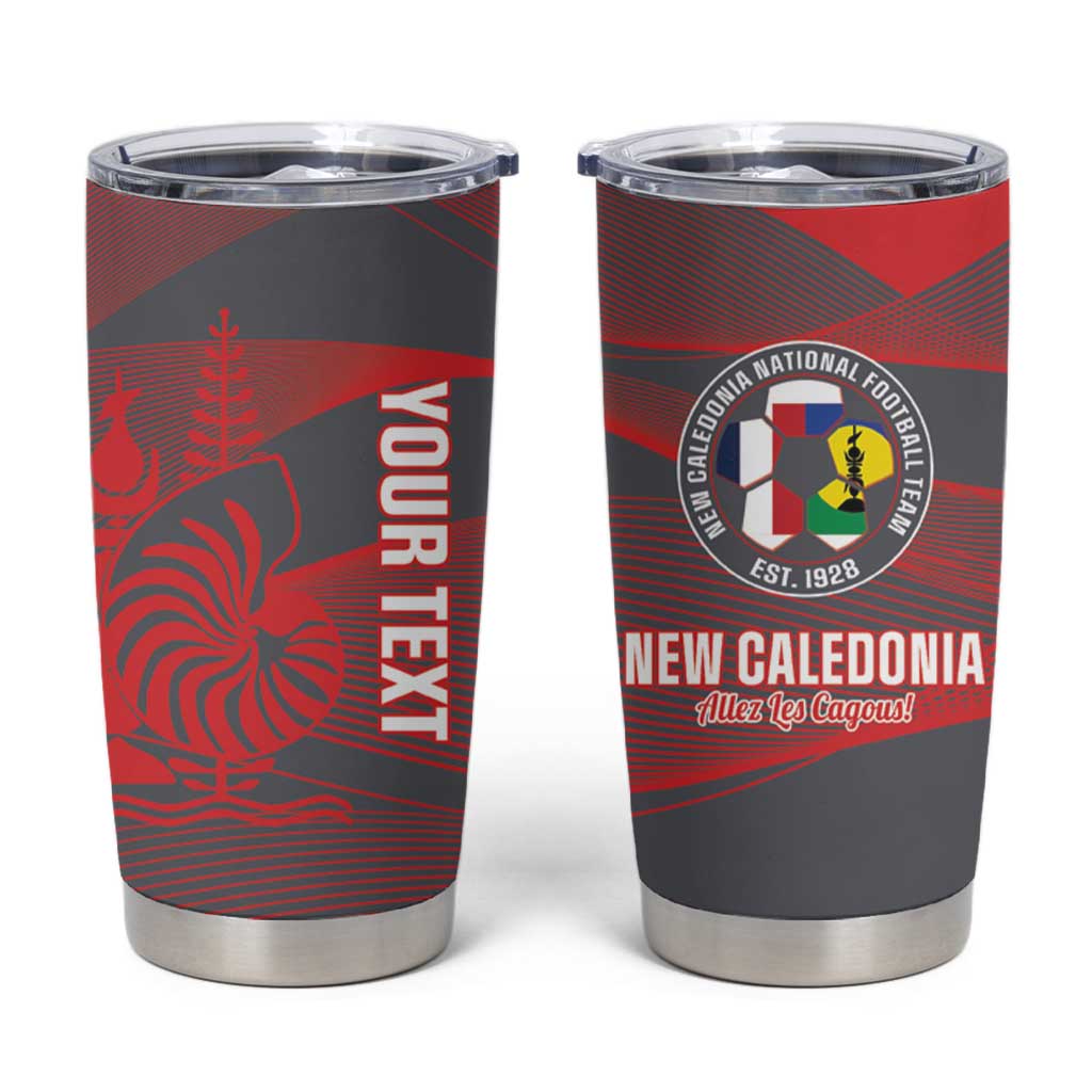 Custom New Caledonia Football Tumbler Cup Allez Les Cagous Grey Version - Polynesian Pride