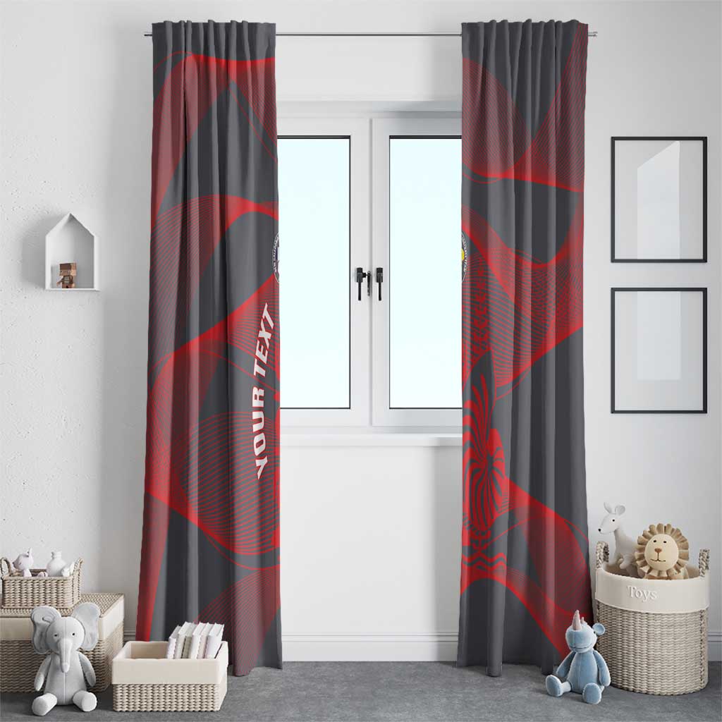 Custom New Caledonia Football Window Curtain Allez Les Cagous Grey Version - Polynesian Pride