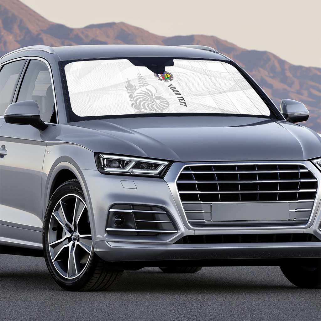 Custom New Caledonia Football Auto Sun Shade Allez Les Cagous White Version - Polynesian Pride